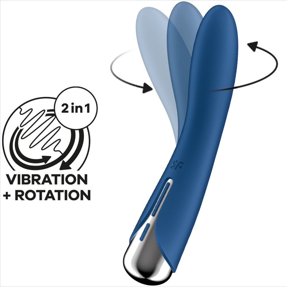 SATISFYER - SPINNING VIBE 1 VIBRADOR ROTADOR G-SPOT AZUL - Imagen 2