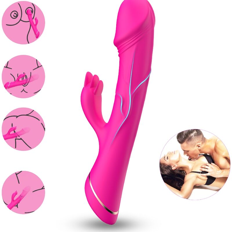 ARMONY - DILDO VIBRADOR RABBIT SILICONA FUCSIA - Imagen 6