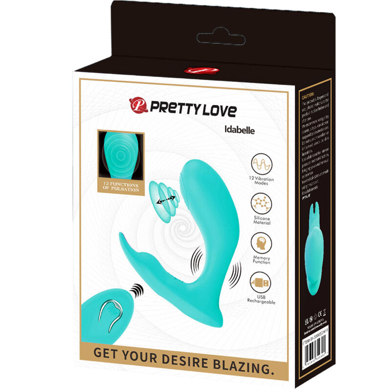 PRETTY LOVE - IDABELLE VIBRATION & PULSATION CONTROL REMOTO AZUL - Imagen 7