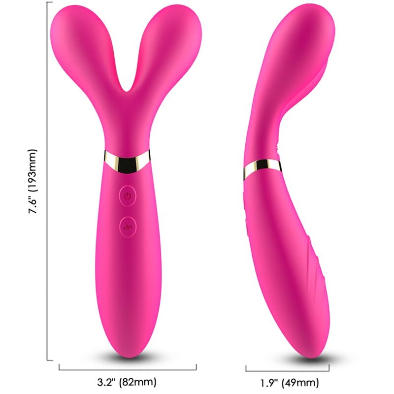 ARMONY – Y-WAND MASAJEADOR & VIBRADOR CABEZA DOBLE FUCSIA