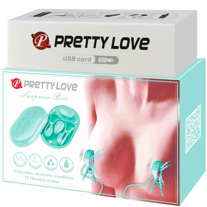 PRETTY LOVE - SURPRISE BOX PINZAS ELECTRO ESTIMULACION AZUL - Imagen 3