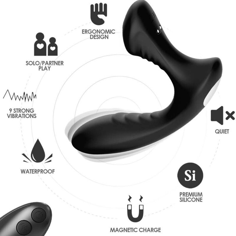 ARMONY – STORM VIBRADOR ANAL PROSTATA & PLUG CONTROL REMOTO NEGRO