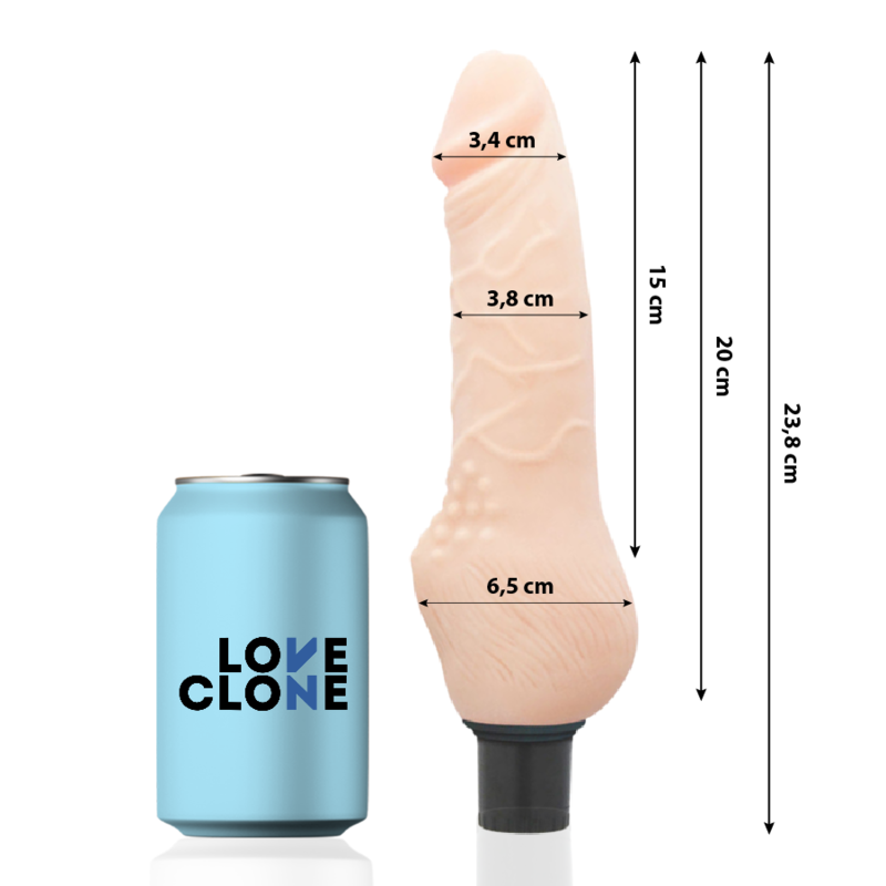 LOVECLONE - DAVEN VIBRADOR REALÍSTICO SELF LUBRICATION 23.8 CM -O- 3.8 CM - Imagen 3