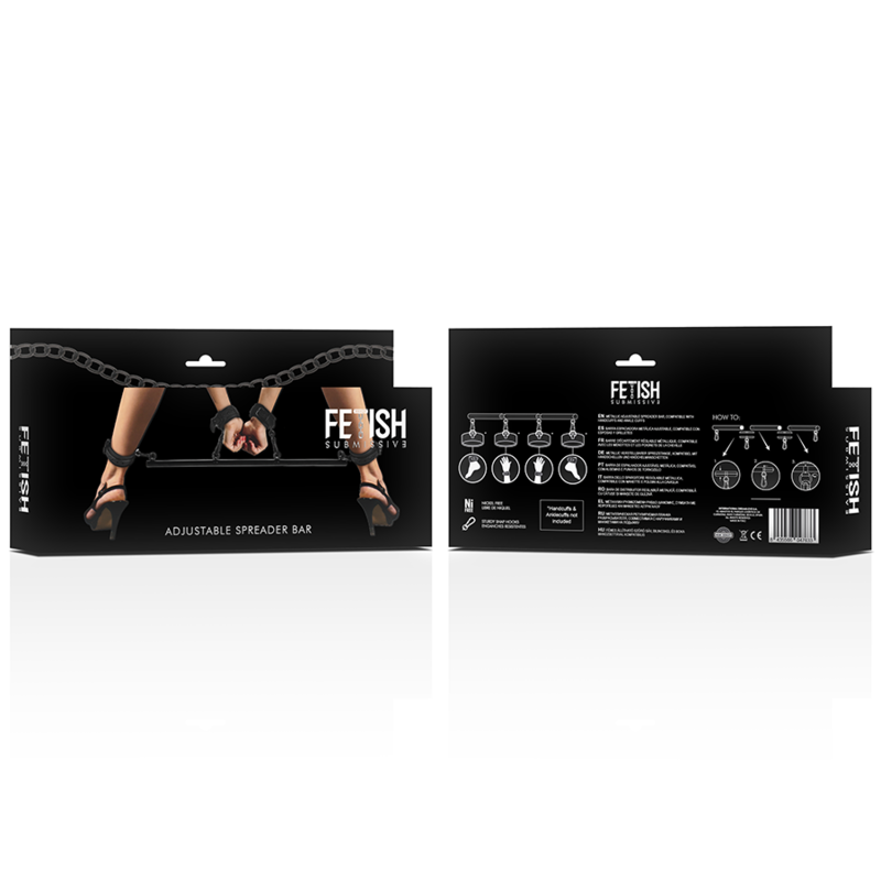 FETISH SUBMISSIVE BONDAGE - BARRA SEPARADORA AJUSTABLE 4 PIEZAS - Imagen 2