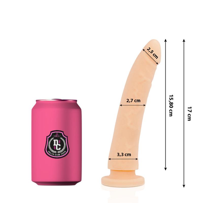 DELTA CLUB – DILDO REALISTA NATURAL SILICONA MEDICA 17 CM -O- 3 CM