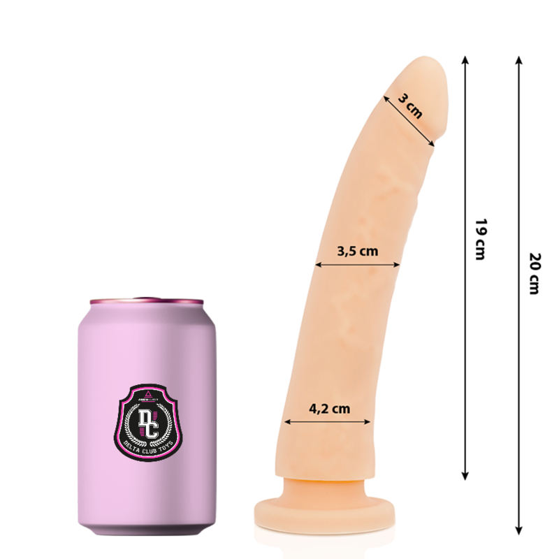DELTA CLUB – DILDO REALISTA NATURAL SILICONA MEDICA 20 CM -O- 4 CM