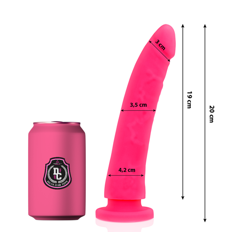 DELTA CLUB – DILDO REALISTA ROSA SILICONA MEDICA 20 CM -O- 4 CM