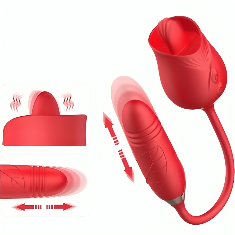 ARMONY – DELIGHT FLOWER VIBRADOR & THRUSTING CON LENGUA ROJO