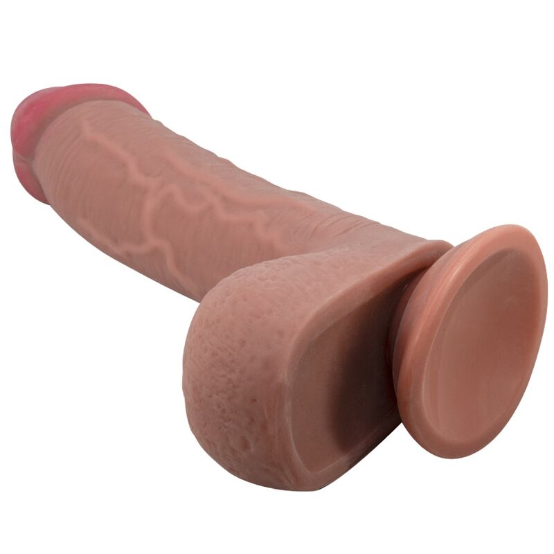 PRETTY LOVE – SLIDING SKIN SERIES DILDO REALÍSTICO CON VENTOSA PIEL DESLIZANTE MULATO 23.4 CM