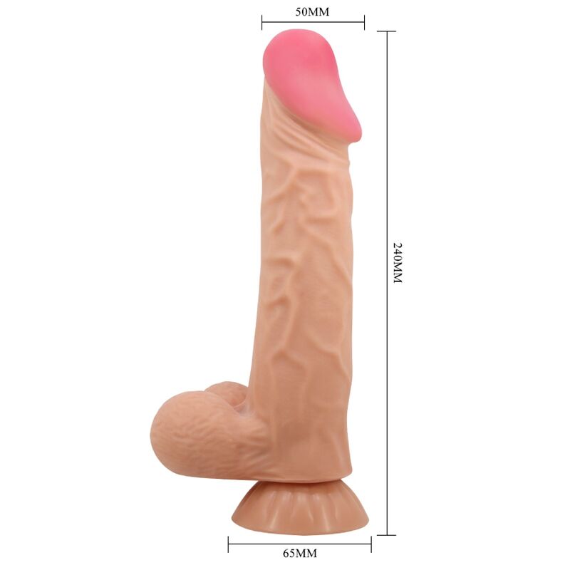 PRETTY LOVE - SLIDING SKIN SERIES DILDO REALÍSTICO CON VENTOSA PIEL DESLIZANTE CONTROL REMOTO NATURAL 24 CM - Imagen 2