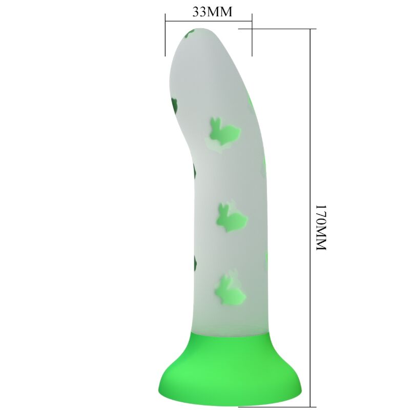PRETTY LOVE – MAGICAL NIGHTFALL DILDO SIN VIBRACIÓN LUMINOSO VERDE
