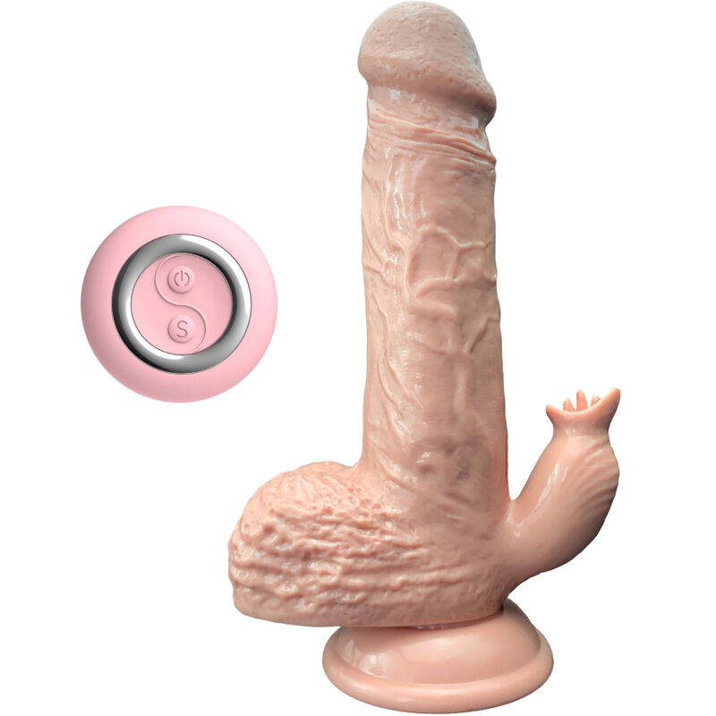 ARMONY – DILDO REALÍSTICO VIBRADOR & THRUSTING CON LENGUA ESTIMULADOR 19 CM