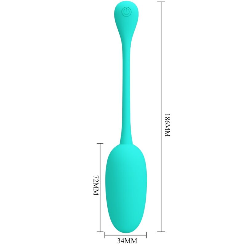 PRETTY LOVE - KNUCKER HUEVO VIBRADOR RECARGABLE VERDE AGUA - Imagen 3