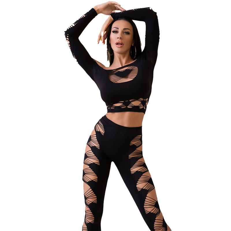 CHILIROSE – CR 4436 TOP & LEGGINS NEGRO S/L