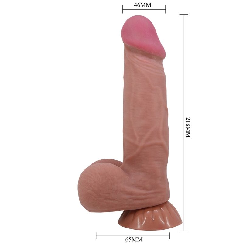 PRETTY LOVE - SLIDING SKIN SERIES DILDO REALÍSTICO CON VENTOSA PIEL DESLIZANTE MORENO 21.8 CM - Imagen 6