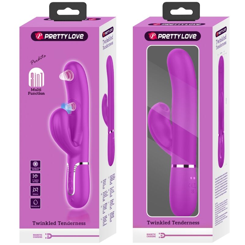 PRETTY LOVE - PERLITA VIBRADOR PUNTO G 3 EN 1 MULTIFUNCIÓN VIOETA - Imagen 4