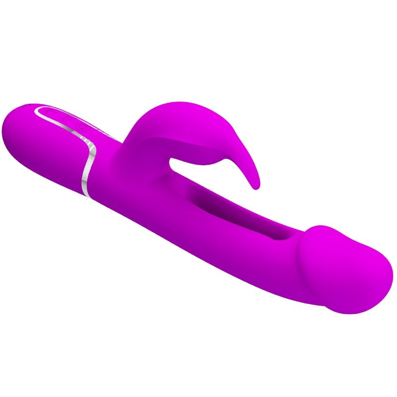 PRETTY LOVE - KAMPAS VIBRADOR RABBIT 3 EN 1 MULTIFUNCIÓN CON LENGUA FUCSIA - Imagen 10