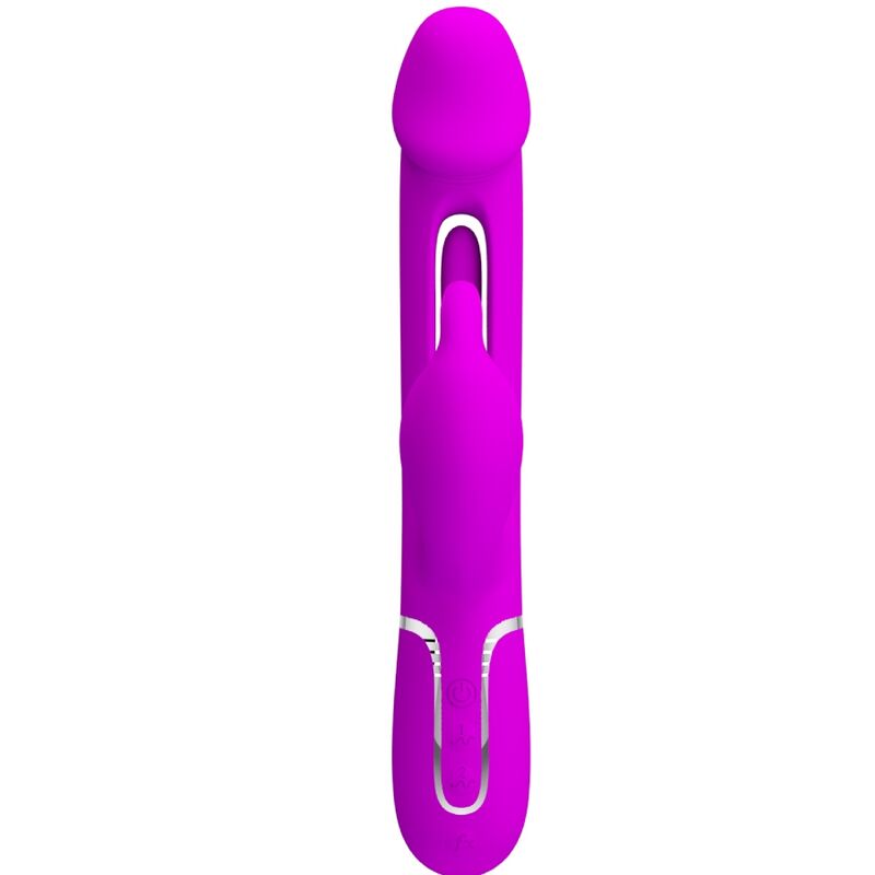 PRETTY LOVE - KAMPAS VIBRADOR RABBIT 3 EN 1 MULTIFUNCIÓN CON LENGUA FUCSIA - Imagen 8