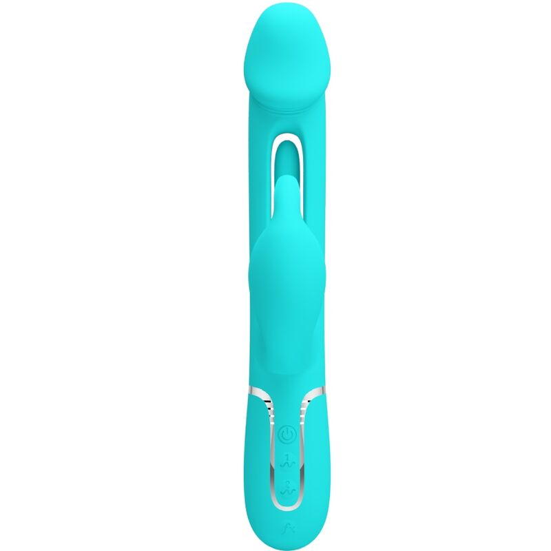 PRETTY LOVE - KAMPAS VIBRADOR RABBIT 3 EN 1 MULTIFUNCIÓN CON LENGUA VERDE AGUA - Imagen 10