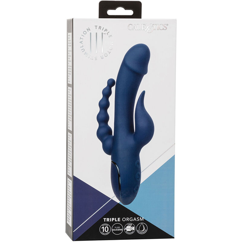 CALEXOTICS - VIBRADOR TRIPLE ORGASM AZUL - Imagen 9