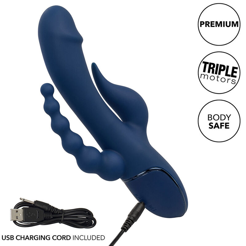 CALEXOTICS - VIBRADOR TRIPLE ORGASM AZUL - Imagen 8