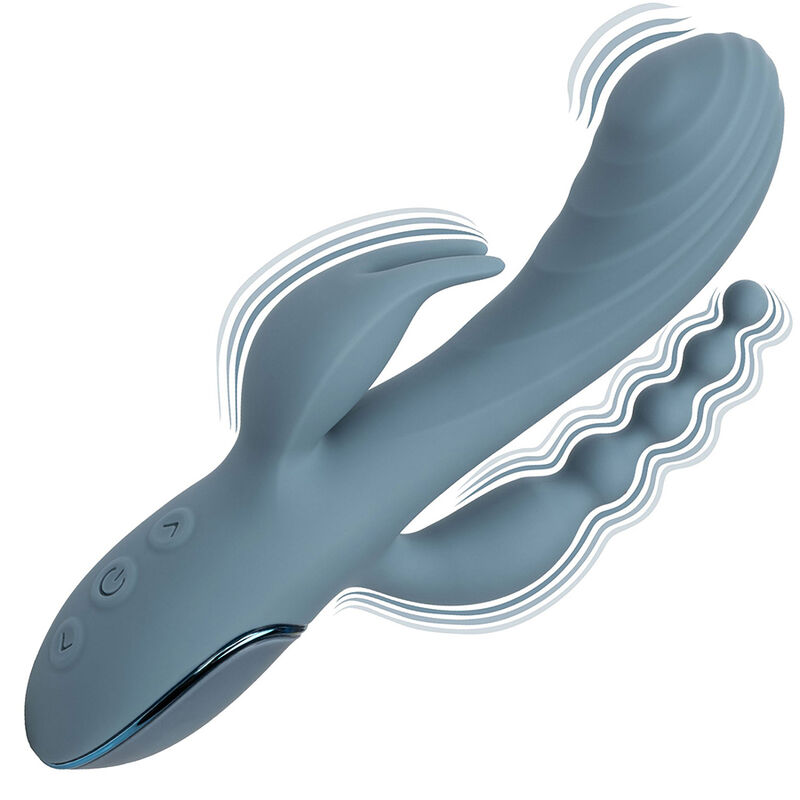 CALEXOTICS - VIBRADOR TRIPLE ÉXTASIS GRIS - Imagen 8
