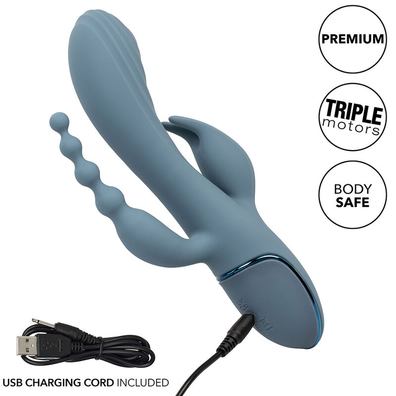 CALEXOTICS - VIBRADOR TRIPLE ÉXTASIS GRIS - Imagen 4