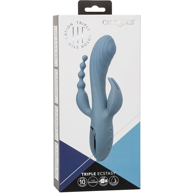 CALEXOTICS - VIBRADOR TRIPLE ÉXTASIS GRIS - Imagen 2