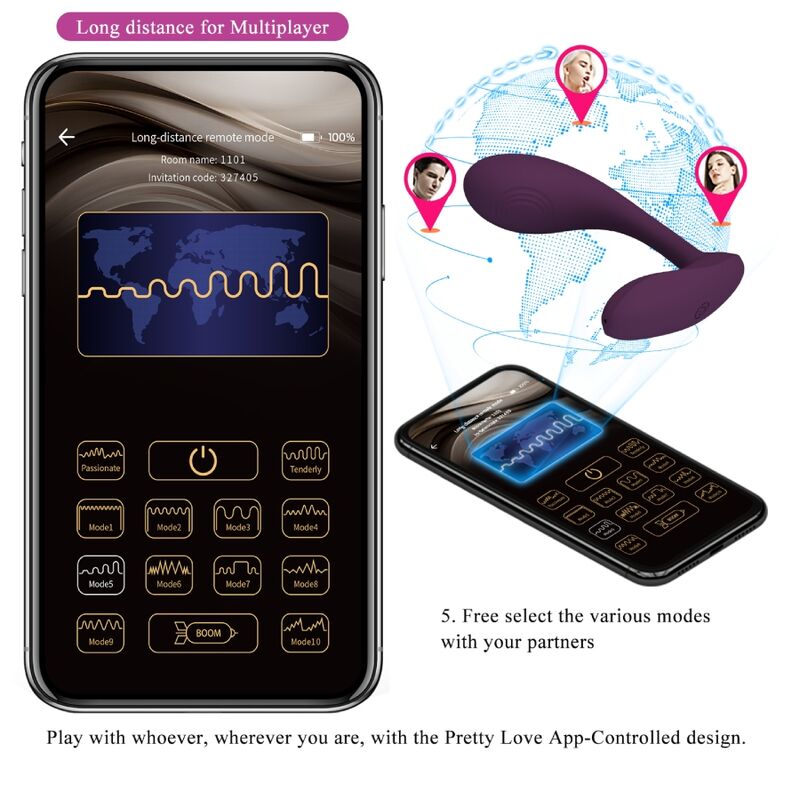 PRETTY LOVE - BAIRD G-SPOT 12 VIBRACIONES RECARGABLE LILA APP - Imagen 3