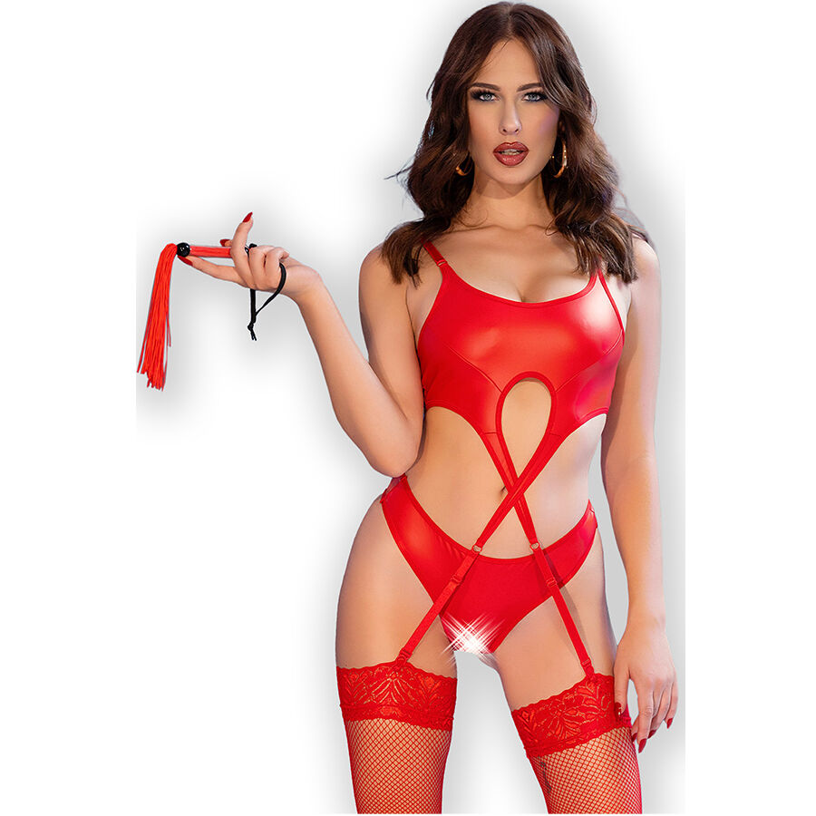 CHILIROSE – CR 4625 SET CUATRO PIEZAS CROTCHLESS ROJO S