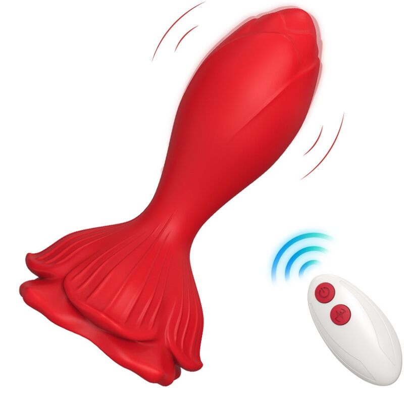 ARMONY – ROSA VIBRADOR & PLUG ANAL PEQUEÑO CONTROL REMOTO ROJO