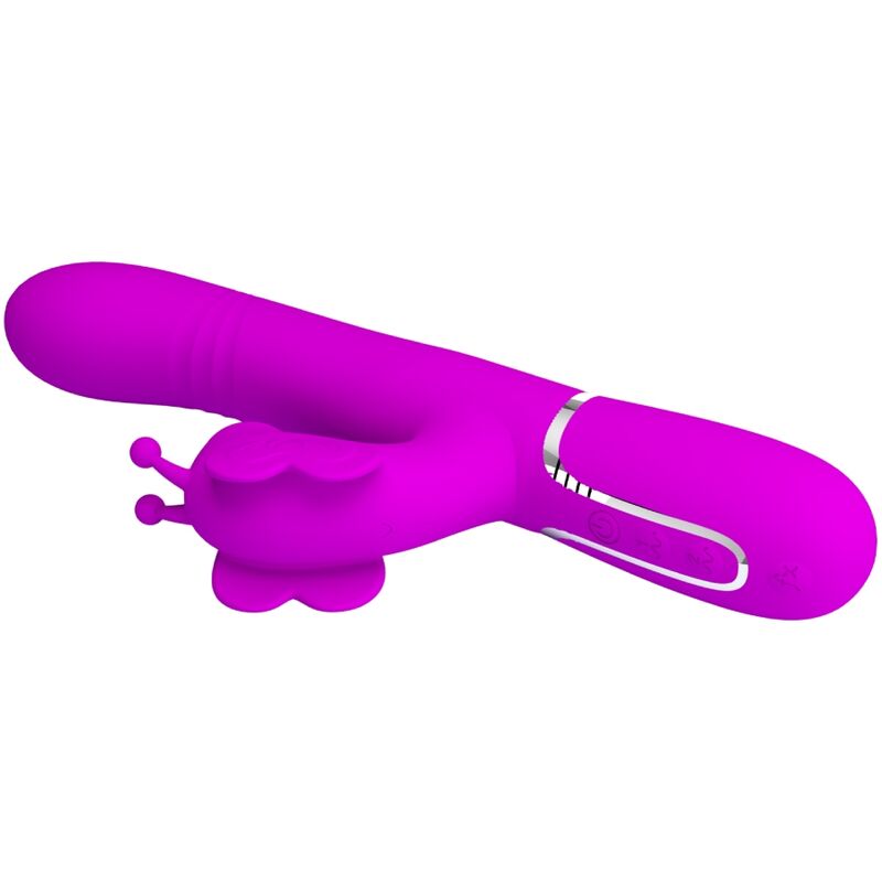 PRETTY LOVE - VIBRADOR RABBIT MULTIFUNCIÓN 4 EN 1 MARIPOSA FUCSIA - Imagen 4