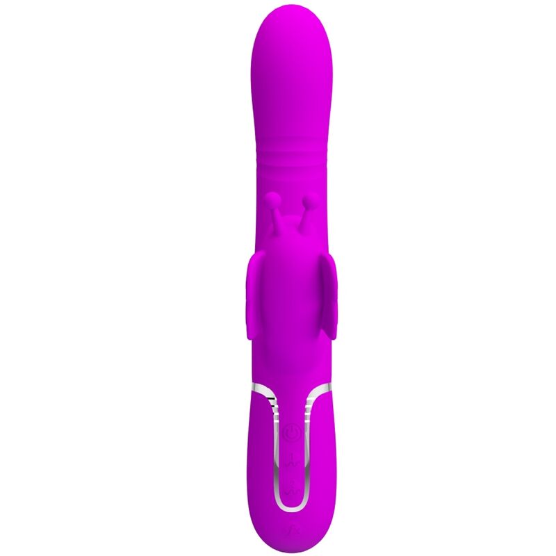 PRETTY LOVE - VIBRADOR RABBIT MULTIFUNCIÓN 4 EN 1 MARIPOSA FUCSIA - Imagen 7