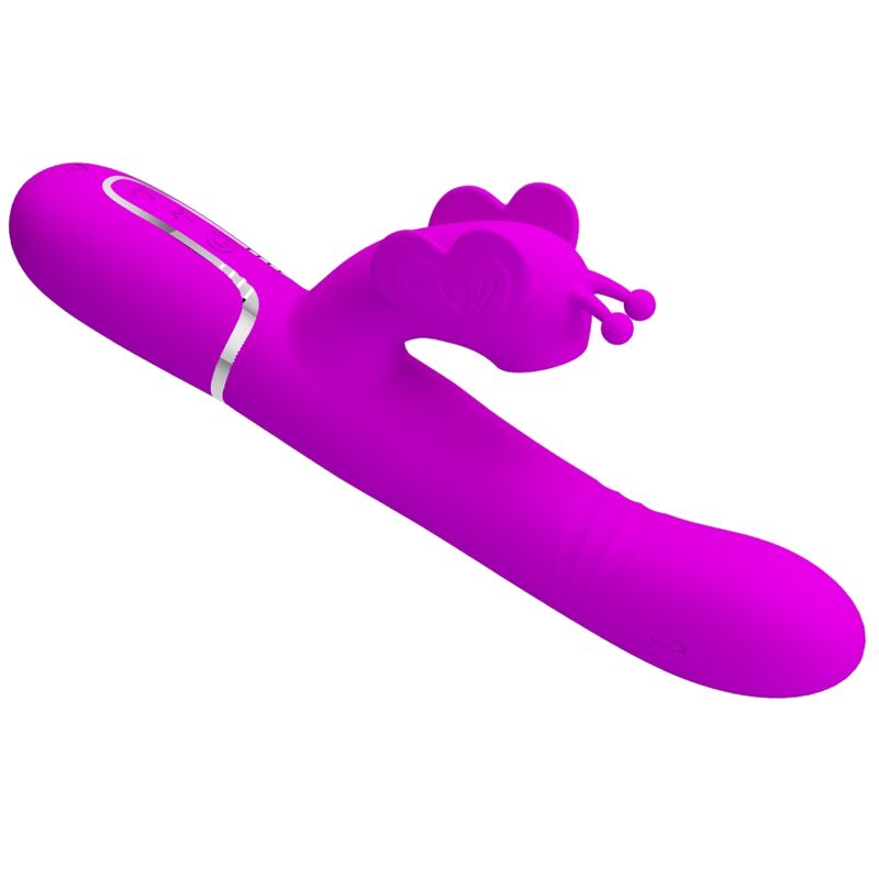 PRETTY LOVE - VIBRADOR RABBIT MULTIFUNCIÓN 4 EN 1 MARIPOSA FUCSIA - Imagen 10