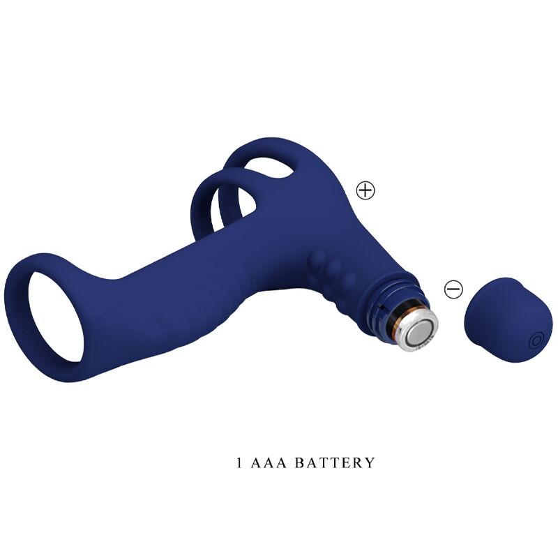 PRETTY LOVE - ELISH ANILLO VIBRADOR CON EXTENSIÓN AZUL - Imagen 3
