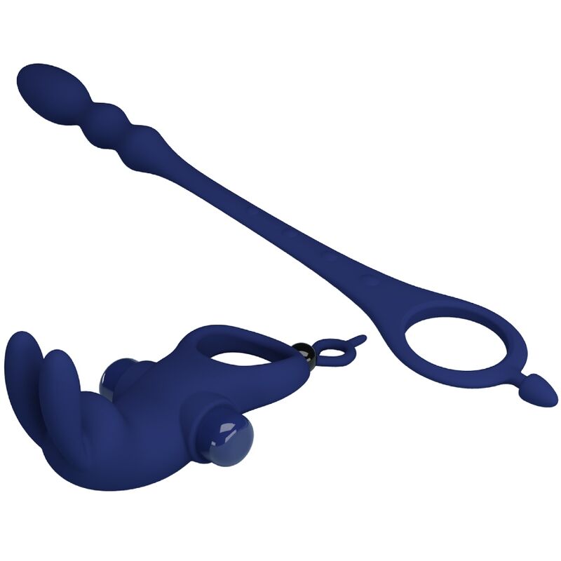 PRETTY LOVE - AYAD ANILLO VIBRADOR RABBIT CON PLUG AZUL - Imagen 8