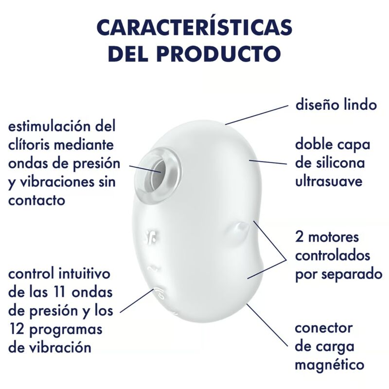 SATISFYER - CUTIE GHOST VIBRADOR LAY-ON BLANCO - Imagen 2