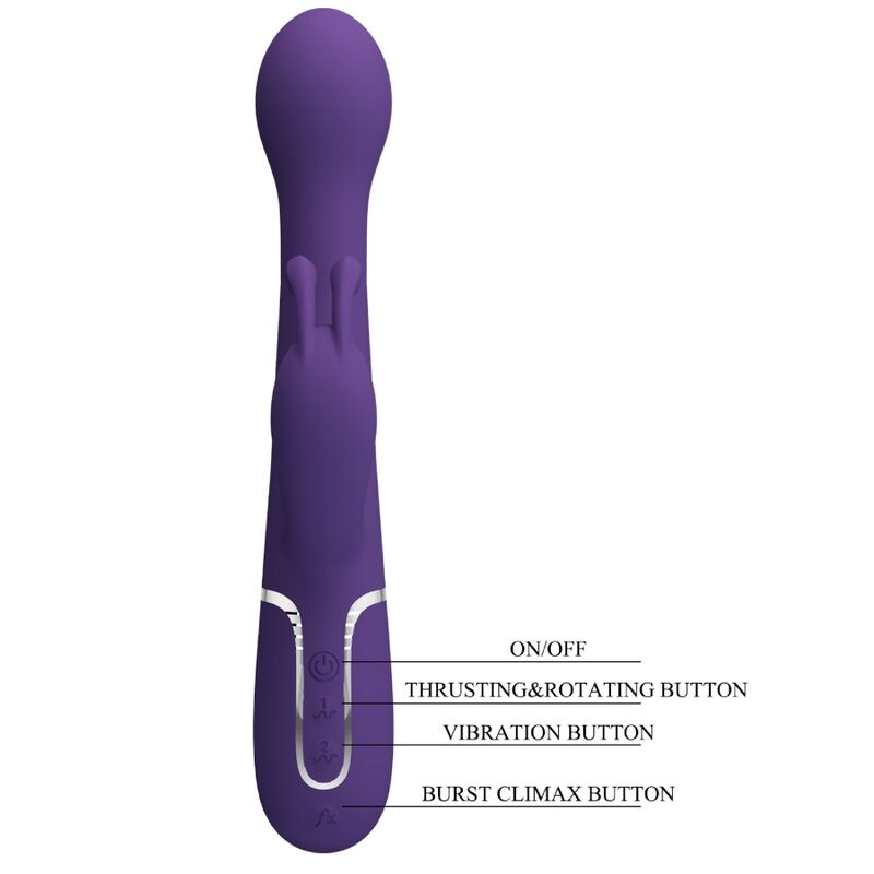 PRETTY LOVE - DEJON VIBRADOR RABBIT 3 EN 1 MULTIFUNCIÓN MORADO - Imagen 2