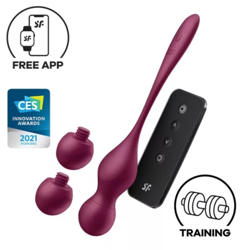 SATISFYER – LOVE BIRDS VARY BOLAS VIBRADORES APP GRATUITA ROJO VINO