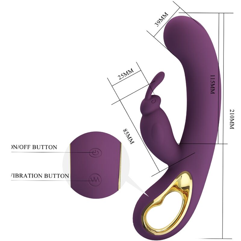 PRETTY LOVE - LIAM VIBRADOR RABBIT & ESTIMULADOR PUNTO G MORADO - Imagen 2