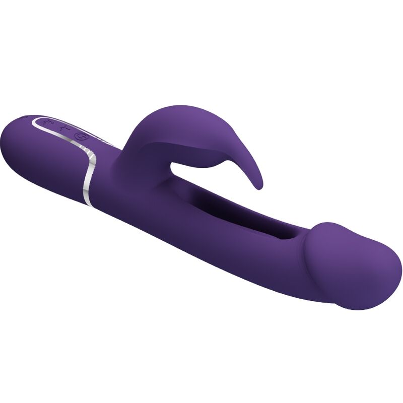 PRETTY LOVE - KAMPAS VIBRADOR RABBIT 3 EN 1 MULTIFUNCIÓN CON LENGUA VIOLETA - Imagen 6