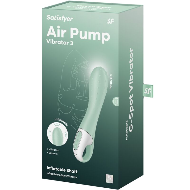 SATISFYER - AIR PUMP VIBRADOR 3 INFLABLE PUNTO G MENTA - Imagen 3