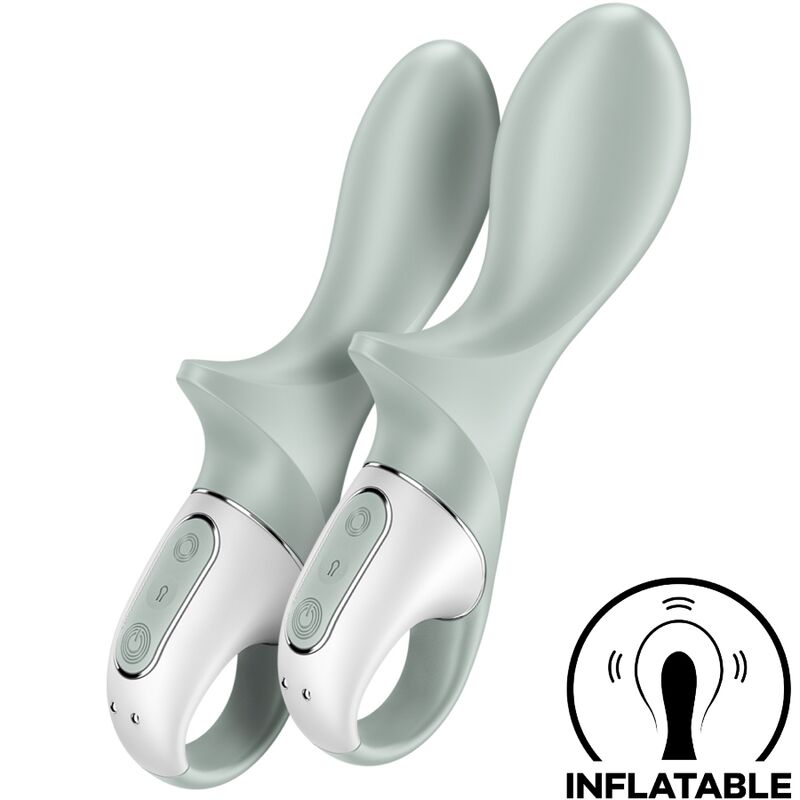 SATISFYER – AIR PUMP BOOTY 3 VIBRADOR ANAL INFLABLE VERDE GRIS