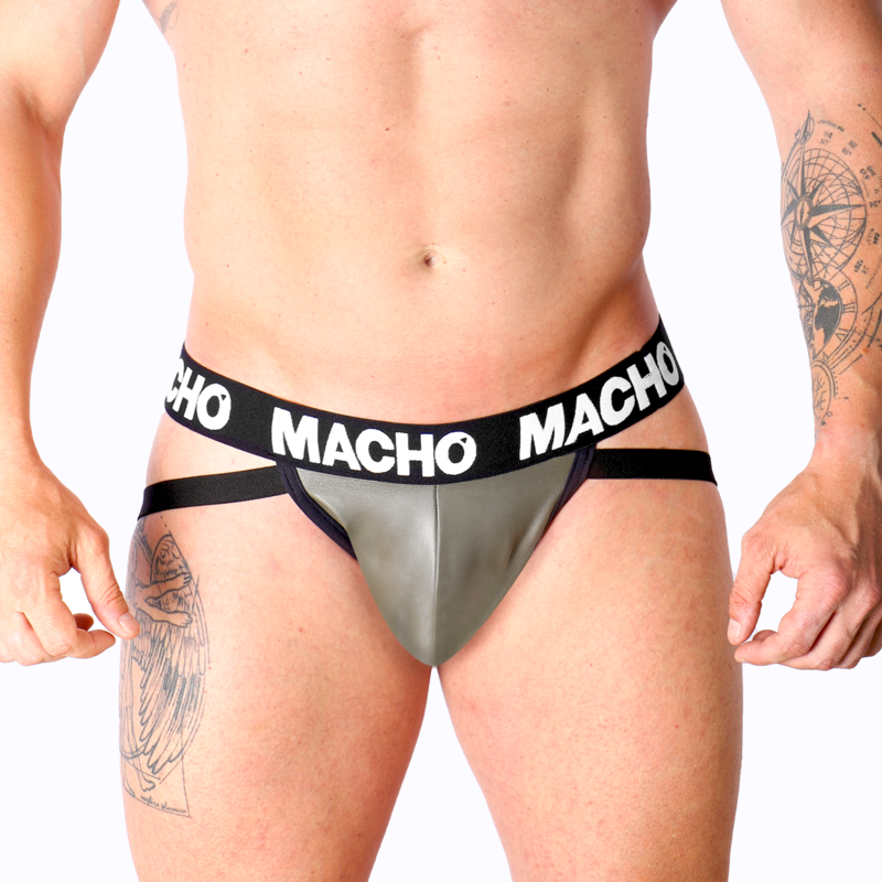 MACHO - MX27GR JOCK CUERO GRIS BEIGE XL - Imagen 9