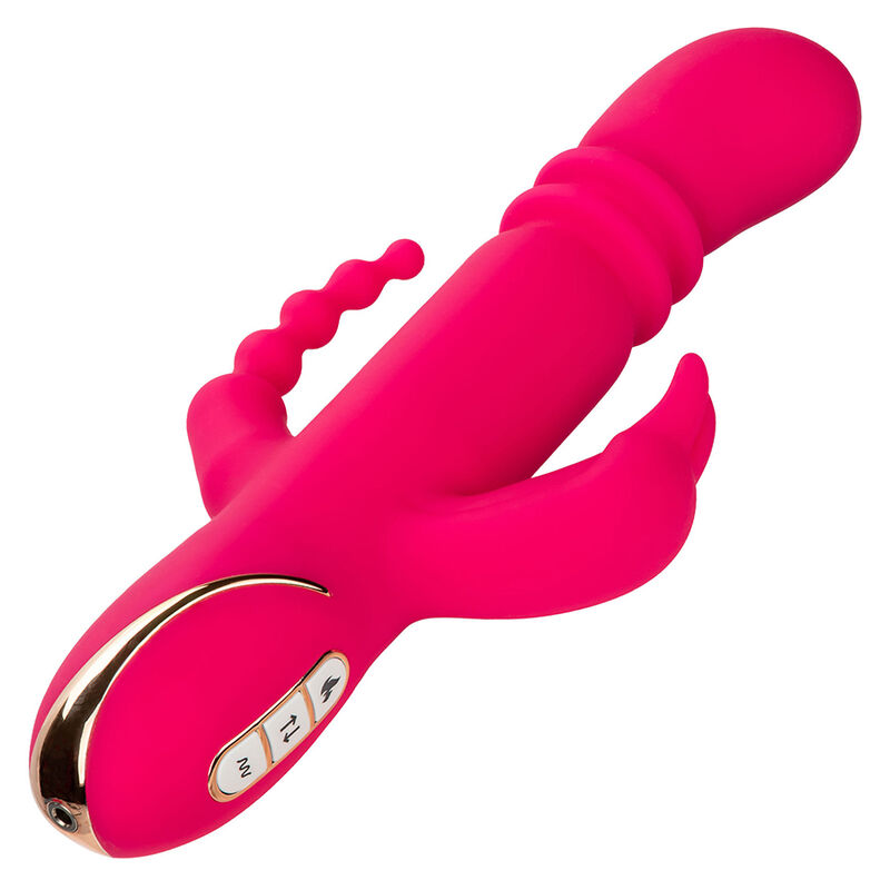 CALEXOTICS – JACK FANTASY TRIPLE VIBRADOR CALENTABLE RABBIT ROSA