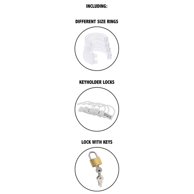 HIDDEN DESIRE - EXTREME JAULA DE CASTIDAD ACRÍLICA AJUSTABLE TRANSPARENTE - Imagen 5