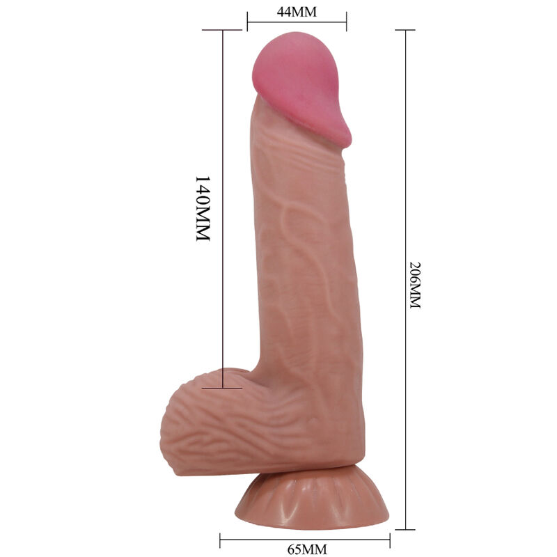 PRETTY LOVE - SLIDING SKIN SERIES DILDO REALÍSTICO CON VENTOSA PIEL DESLIZANTE MORENO 20.6 CM - Imagen 4