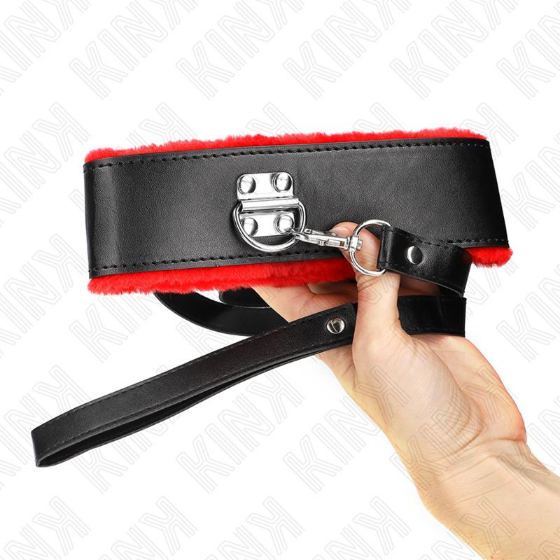 KINK – COLLAR CON CORREA 116 CM DE PIEL ROJO AJUSTABLE 40-48 CM X 6 CM