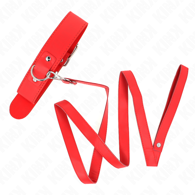 KINK – COLLAR CON CORREA 116 CM FINO ROJO AJUSTABLE 32-50 CM X 8 CM