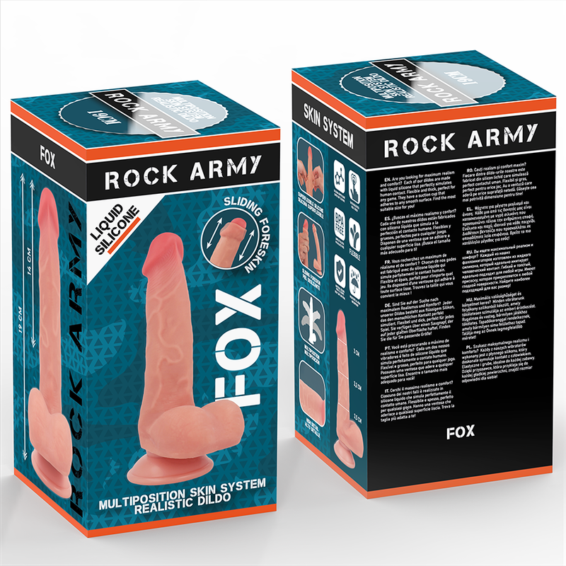 ROCKARMY - FOX DILDO REALISTA DDUAL DENSITY LIQUID SILICONE 19 CM -O- 3.2 CM - Imagen 8